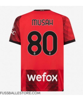 Günstige AC Milan Yunus Musah #80 Heimtrikot 2023-24 Kurzarm